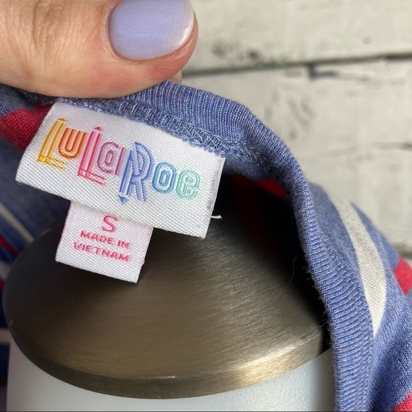 Red White and Blue striped LuLaRoe dress - Picture 3 of 7